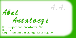 abel antaloczi business card
